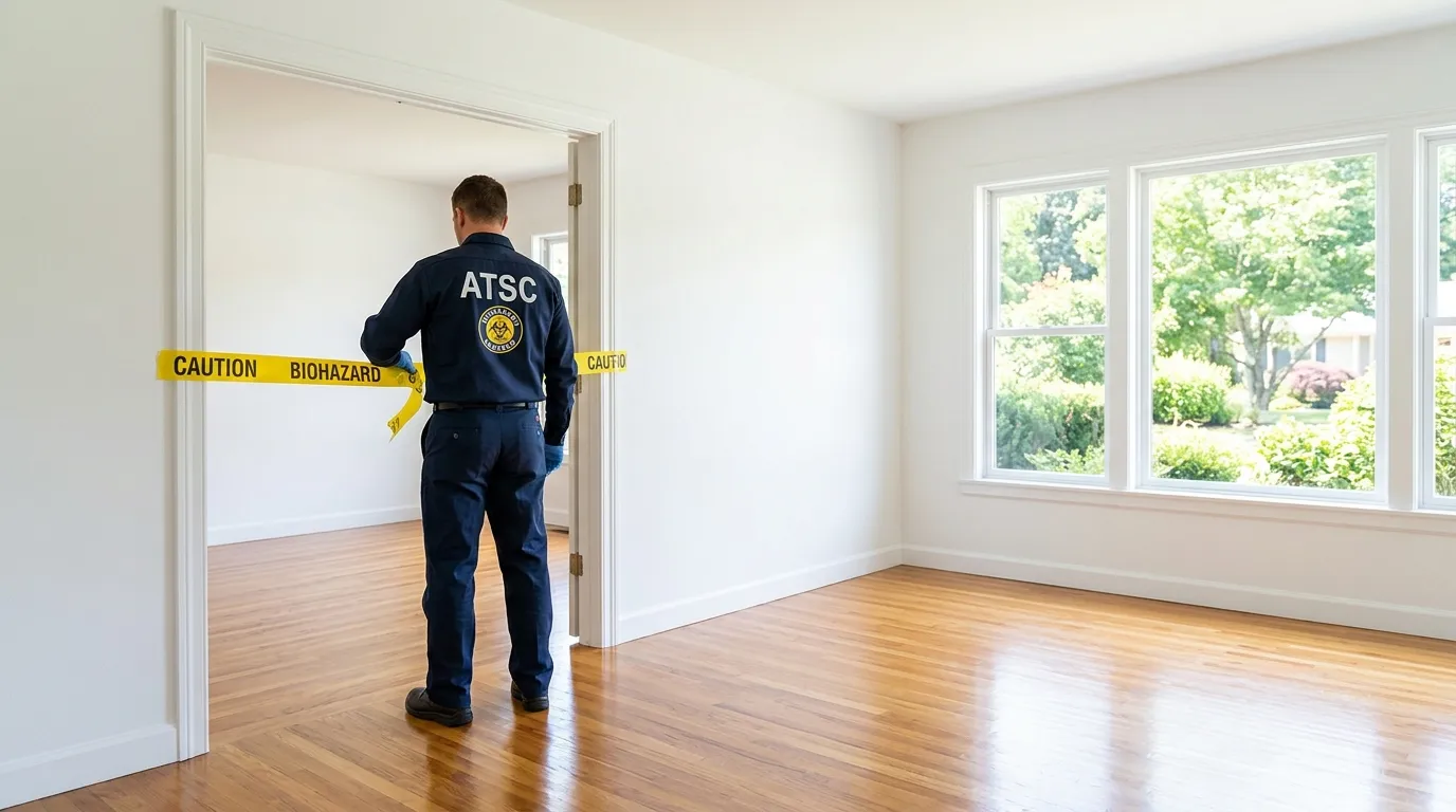 Certified biohazard cleanup crew performing Decomposition Cleanup in San Dimas